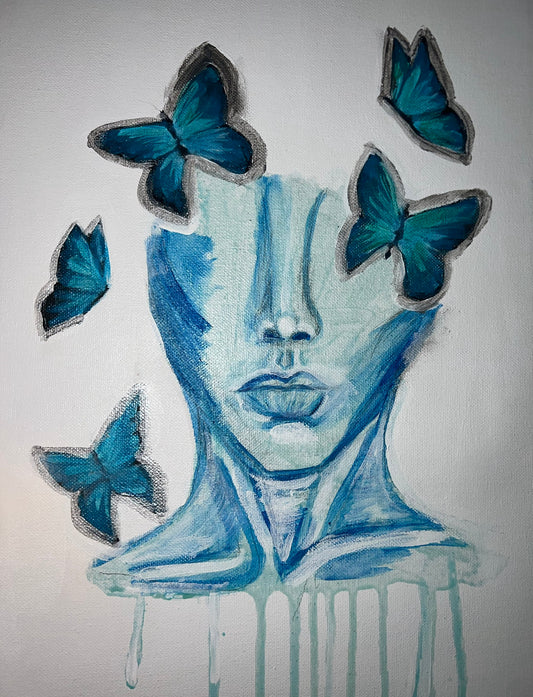 blue butterfly lady