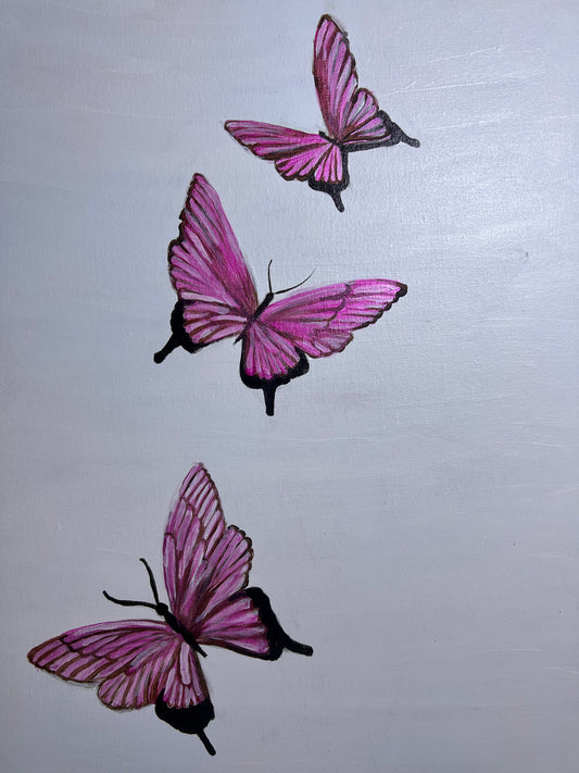 Pink Butterfly Original Painting