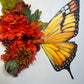 Orange Floral Butterfly Original Painting